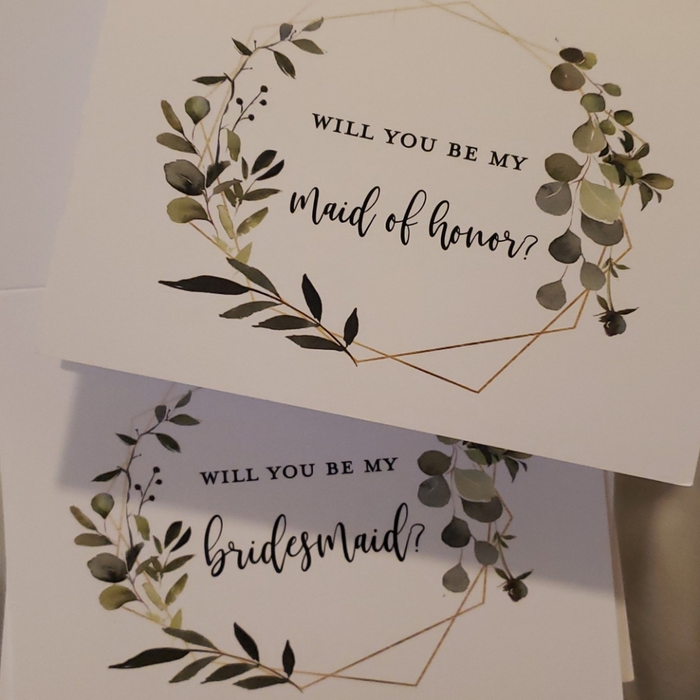 Will you be my maid of honor / bridesmaid cards